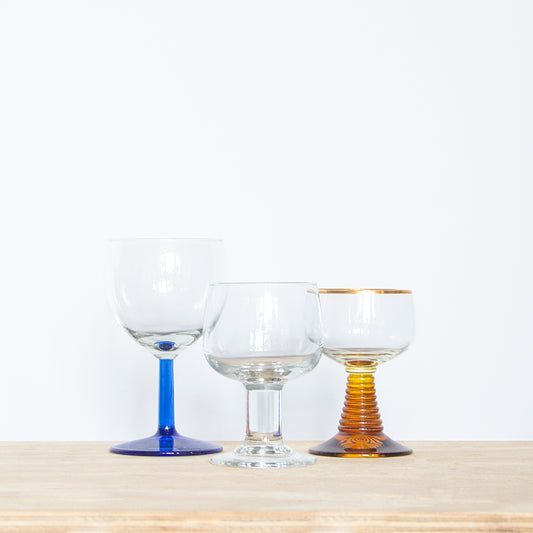 Set of 3 French Wine Glasses