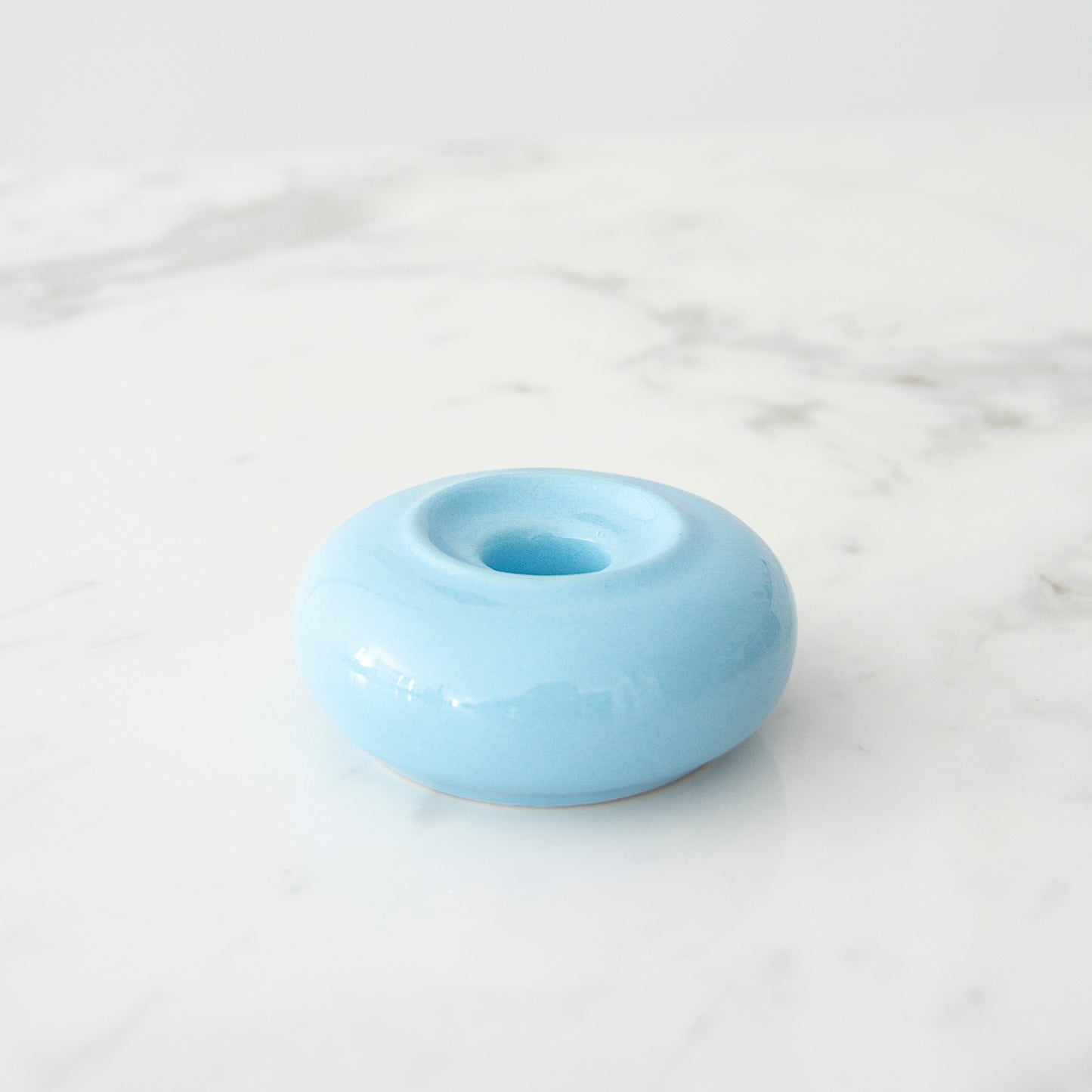 Blue Donut Candle Holder
