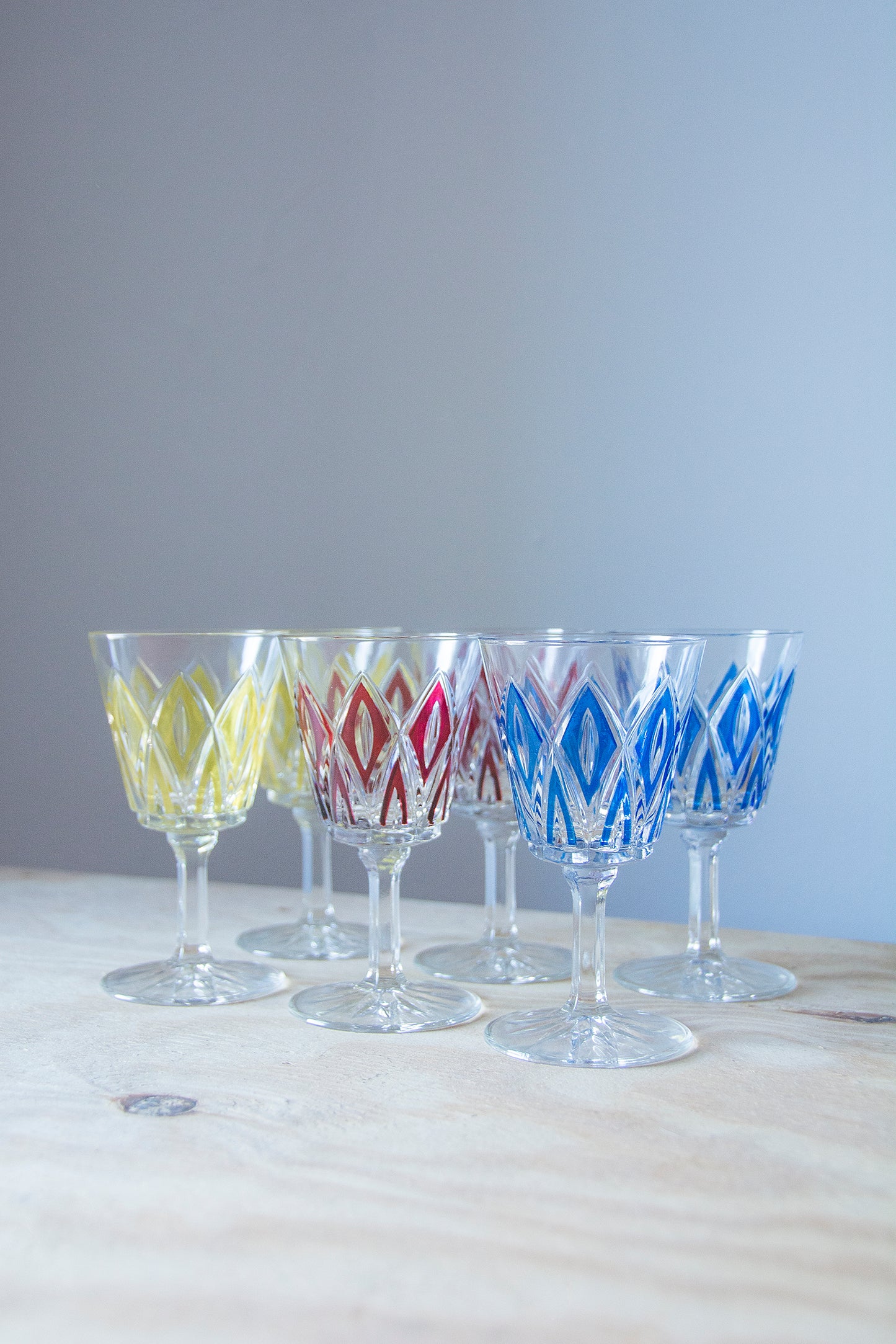 Harlequin Wine Glasses, Set of 6